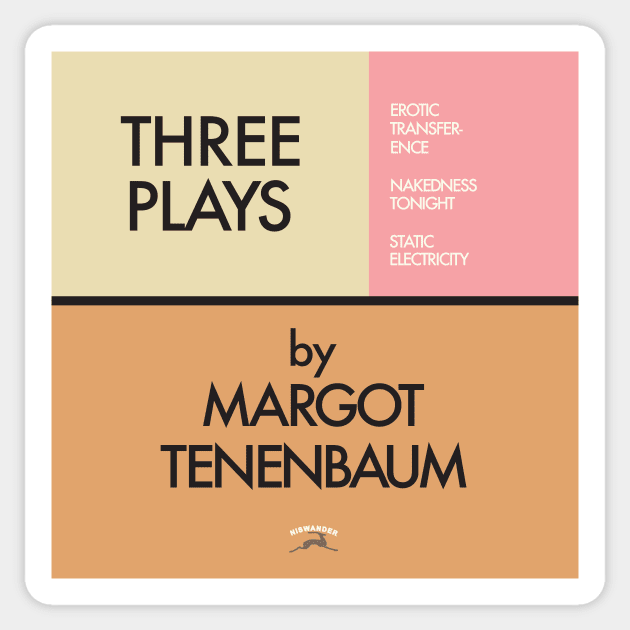 Royal Tenenbaums 3 Plays Sticker by Gothenburg Print